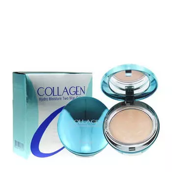 Пудра для лица Enough Collagen Two Way Cake #21 Прозрачный бежевый