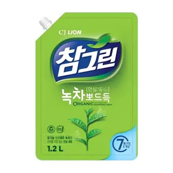 Средство для мытья посуды CJ Lion Green Tea Squeaky Clean (рефилл 1200 мл)