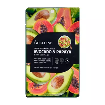 Тканевая маска Adelline Fresh Detox Face Mask Avocado &amp; Papaya