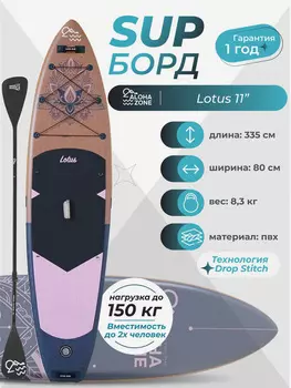 Сапборд Aloha Zone Lotus 11``, Коричневый