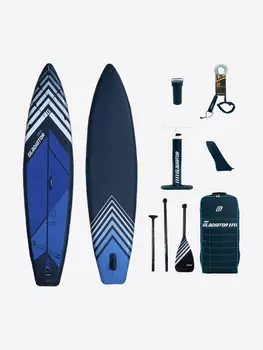 Сапборд Gladiator PRO 12'6" W, надувной, двухслойный, 384x86x15 см, Синий