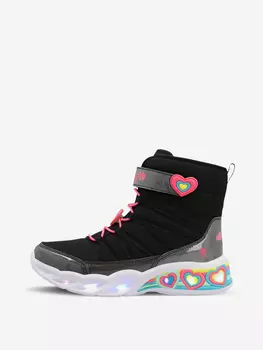 Сапоги утепленные для девочек Skechers Sweetheart Lights, Черный, размер 30
