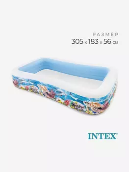 Семейный надувной бассейн Intex 58485NP "Морской" (305x183x56см), Голубой