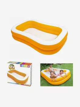 Семейный надувной бассейн Intex Swim Center Family 57181 Mandarin 229*147*46 см, Оранжевый