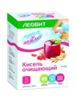 Леовит - Кисель Очищающий. 5 пакетов по 20 г. Упаковка 100 г