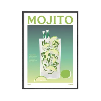 Абстрактная Цветочная печать плаката Spritz фруктовый сок мохито винный напиток настенная живопись на холсте галерея Декор картина для гостиной 21x30cm No Framed