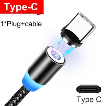 Магнитный кабель Micro USB IPhone Samsung Android Быстрое зарядное устройство Кабель USB типа C Шнур для мобильного телефона Провод Micro чёрный