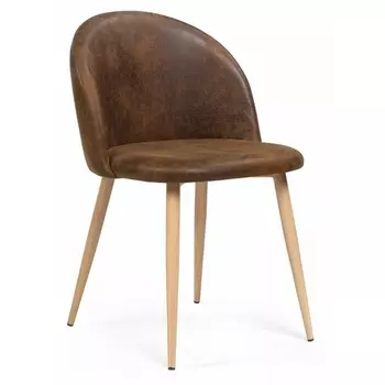 Стул Woodville на металлокаркасе Aldo dark brown / wood 15370