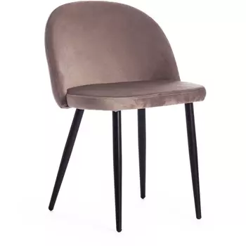 Стул (mod. 4997) металл/вельвет, 52х49х78см, серо-бежевый/черные ножки Tetchair Melody 15277