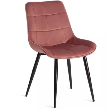 Стул (mod. 8060) металл/вельвет, х см, коралловый (HLR 44)/черный Tetchair Abruzzo 19236