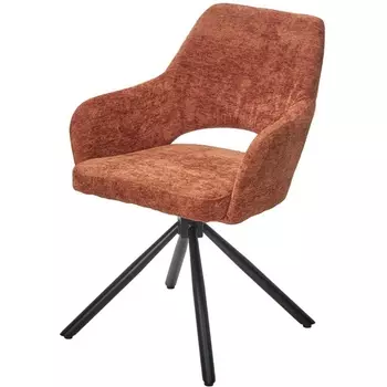 Стул NURI 180 град. поворот. 3018-09 терракотовый, шенилл/ черный каркас, ®DISAUR M-City