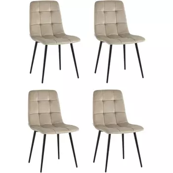 Стул Одди велюр бежевый 4 шт. Stool Group арт.УТ000036530