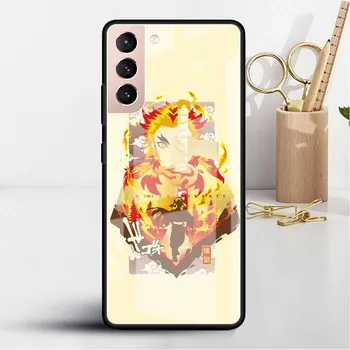 Чехол из аниме-стекла Demon Slayer для Samsung Galaxy S22 S20 FE S21 Plus, чехол для телефона S10 5G S9 Note 20 Ultra 10 Lite Shell Samsung S22 Ultra 5G