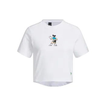 Adidas X Seebin SS23 Логотип Вышитый Буквенный Принт Укороченная Футболка Женские Топы Белый HY2816 S