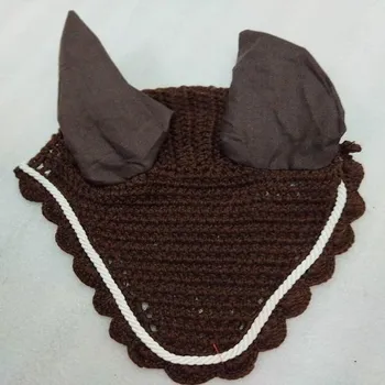 Капюшон с ушками Fly Veil, сетчатый дышащий хлопковый колпачок с ушками для мух в форме лошади. Full чёрный