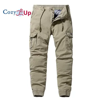 Мужские брюки-карго Cosy Up Slim Fit с контрастной строчкой и множеством карманов 29 чёрный