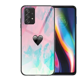 Чехол из закаленного стекла с сердечком для телефона Samsung Galaxy A51 A71 A60 A70S A70 A80 A21S A41 A20E A50 A30S 5g A32 A40S A20S plus Galaxy A60