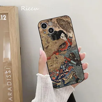 ДЛЯ iPhone 14 Ukiyo-e японский стиль искусства мягкий чехол для iPhone 14 11 12 Pro 8 7 Plus X 13 Pro MAX SE2020 XR XS RICCU мягкие чехлы iphone XR