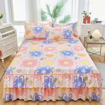 1 шт., покрывало в пасторальном стиле, colchas de cama, супружеское двойное кружевное покрывало для кровати, королевские простыни, юбки (наволочку нужно заказать) Single 120x200cm 1pc