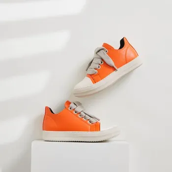 Fashion Woman Designer Shoes Casual Board Shoe Platform Sneakers for Women Lace-up Leisure Vulcanized Shoes 35 красный