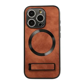 Для Magsafe Magnetic Sheepskin складной чехол-подставка для телефона iPhone 16 Pro 15 14 Plus 13 12 Pro Max 11 противоударный защитный чехол для объектива однотонный чехол iPhone 16 чёрный