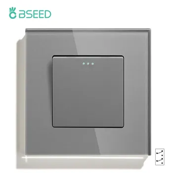 Механический промежуточный переключатель BSEED 1 клавиша стекло белый черный