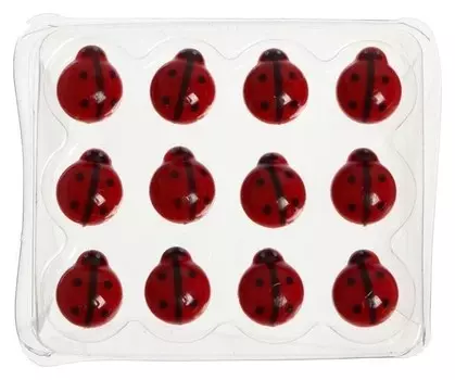 Кнопки канцелярские силовые в форме божьих коровок, 12 штук, Devente Lady Birds