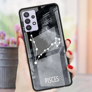 Стеклянный чехол с двенадцатью созвездиями для Samsung Galaxy A52 A71 A50 A51 A70 A21s A31 A72 A10 A12 A30 A22 5G, чехол для телефона Samsung A53 5G