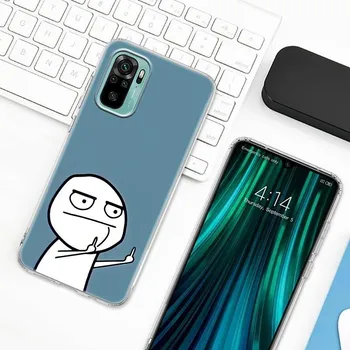Чехол для телефона с забавным человеком, средним пальцем Fucek для Xiaomi Redmi Note 9s 8 11 7 9 10 Pro 10s 11s, прозрачный чехол Red mi Note 8Pro K40 Redmi Note 7