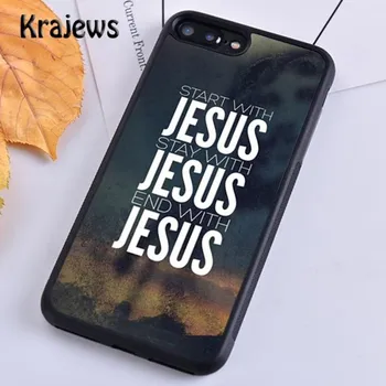 Чехол для телефона Krajews I Love Heart Иисус Христианский религиозный для iPhone 14 5 6s 7 8 plus X XR XS 11 12 13 pro max Samsung S21 S22 iPhone 6plus
