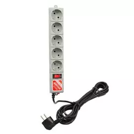 Сетевой фильтр 5 гнезд, 5 м, 3х0.75 мм, с заземлением, 2.2 кВт, Power Cube, 330079