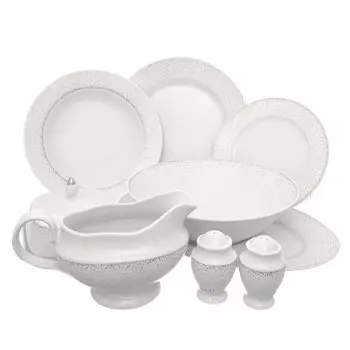 Сервиз столовый фарфор, 25 предметов, на 6 персон, Repast, Жемчуг, 1025S09 G856