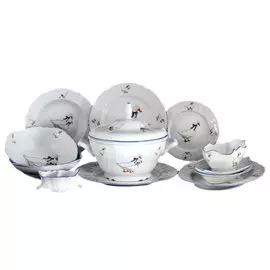 Сервиз столовый фарфор, 26 предметов, на 6 персон, Bernadotte, P1752330SQ15936B59, белый