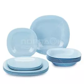 Сервиз столовый стекло, 18 предметов, на 6 персон, Luminarc, Carine Light Blue, P7629