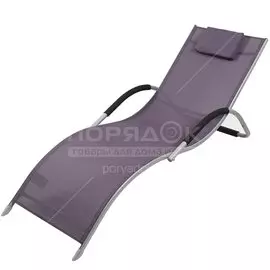 Шезлонг пляжный лежак 171х61х64 см, 100 кг, фиолетовый, Green Days, Элит