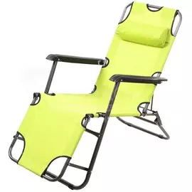 Шезлонг пляжный складной Green Days салатовый, 153х60х80 cм