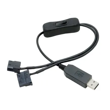 USB-кабель для 4-контактного ПК-вентилятора, адаптер питания, выход 12 В для компьютерных вентиляторов охлаждения, ПВХ-изоляция B