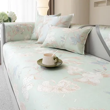 Funda Light luxury Wave Slipcover Funda Home Нескользящий Ice Silk Sofa Cushion Couch Sofa Cover 70X70