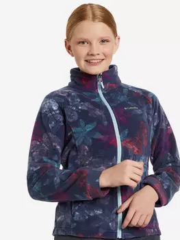 Джемпер флисовый для девочек Columbia Benton Springs II Printed Fleece, Синий, размер 150-157