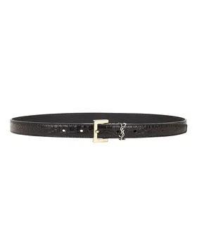 Кожаный ремень Saint Laurent, цвет Fondente