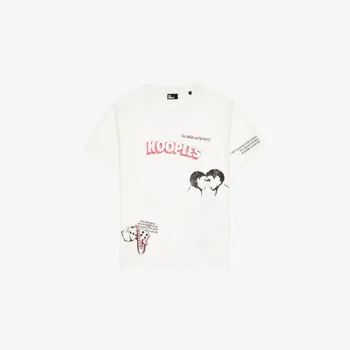 Футболка хлопковая The Kooples с графическим принтом, белый