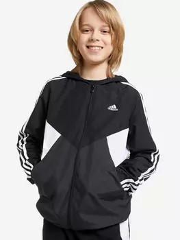 Ветровка для мальчиков adidas Colorblock, Черный, размер 176
