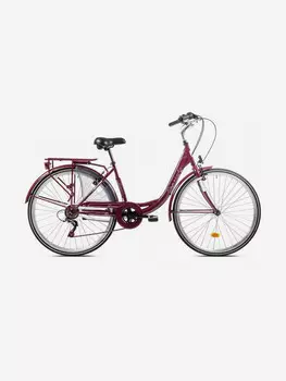 Велосипед CAPRIOLO CITY DIANA ALU (1 X 7), рама алюминий 18'', колёса 28'' (бордовый), Красный