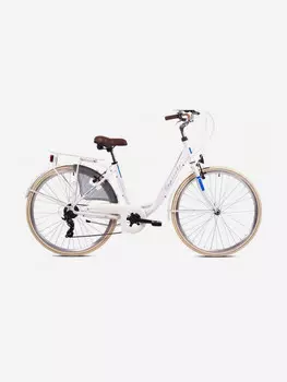 Велосипед CAPRIOLO CITY DIANA ALU (1 X 6), рама алюминий 18'', колёса 28'' (белый - синий), Белый