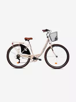 Велосипед CAPRIOLO CITY DIANA ALU (1 X 7), рама алюминий 18'', колёса 28'' (кремовый - коричневый), Бежевый