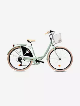 Велосипед CAPRIOLO CITY DIANA ALU (1 X 7), рама алюминий 18'', колёса 28'' (фисташковый - белый), Зеленый