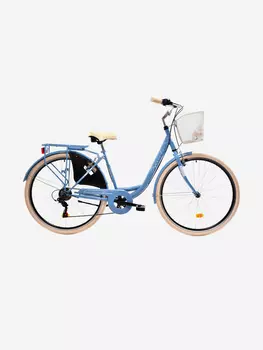 Велосипед CAPRIOLO CITY DIANA STEEL (1 X 6), рама сталь 18'', колёса 28'' (лазурный - белый), Синий