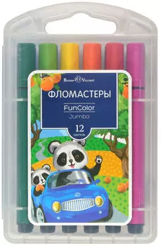 Набор фломастеров BrunoVisconti FunColor Jumbo 12 цветов