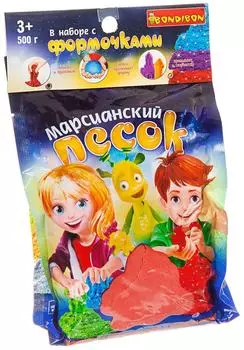 Набор игровой Вondibon Марсианский песок красный с 6 формочками ассорти 500г