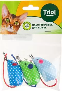 Набор игрушек для кошек Triol Три Мышки 5смс доставкой!
